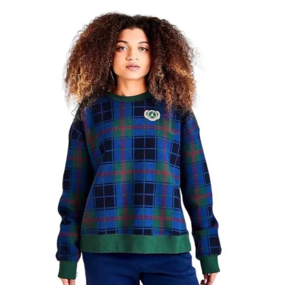 Jordan Air Jordan Brooklynn Fleece Sweatshirt‎ Blue Plaid Medium